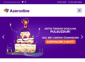How azeronline.com looks like on a tablet such as an iPad.