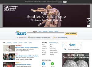 How azet.sk looks like on a tablet such as an iPad.