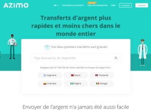 How azimo.com looks like on a tablet such as an iPad.