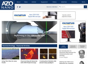 How azonano.com looks like on a tablet such as an iPad.