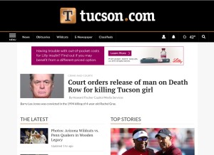 How azstarnet.com looks like on a tablet such as an iPad.