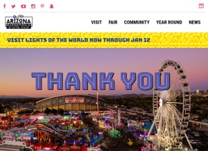 How azstatefair.com looks like on a tablet such as an iPad.