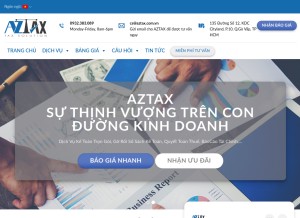 How aztax.com.vn looks like on a tablet such as an iPad.