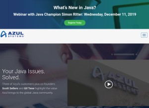 How azul.com looks like on a tablet such as an iPad.