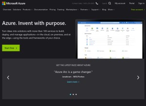 How azure.net looks like on a tablet such as an iPad.