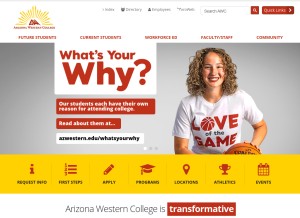 How azwestern.edu looks like on a tablet such as an iPad.