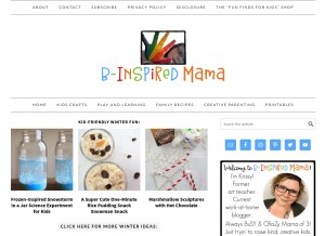 How b-inspiredmama.com looks like on a tablet such as an iPad.