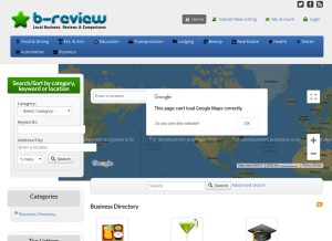 How b-review.com looks like on a tablet such as an iPad.