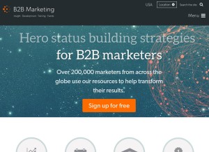 How b2bmarketing.net looks like on a tablet such as an iPad.