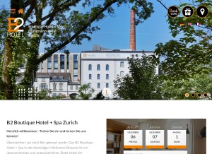 How b2boutiquehotels.com looks like on a tablet such as an iPad.