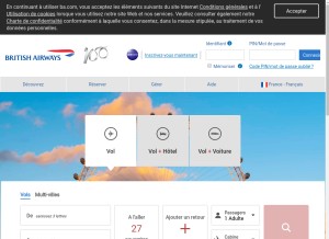 How ba.com looks like on a tablet such as an iPad.