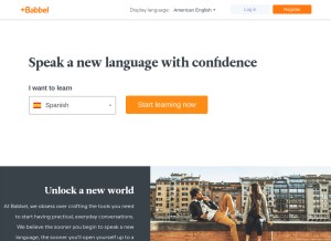 How babbel.com looks like on a tablet such as an iPad.