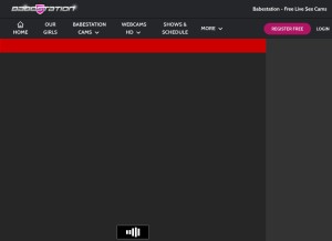 How babestation.tv looks like on a tablet such as an iPad.