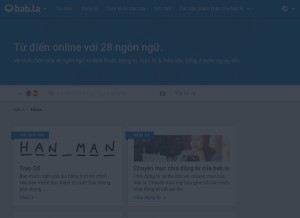 How babla.vn looks like on a tablet such as an iPad.