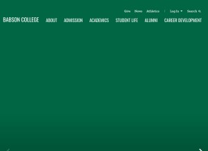 How babson.edu looks like on a tablet such as an iPad.