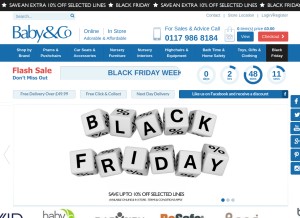 How babyandco.com looks like on a tablet such as an iPad.