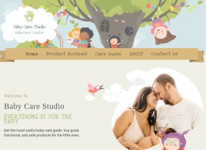 How babycarestudio.com looks like on a tablet such as an iPad.