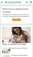 How babycenter.ca looks like on a mobile device such as an iPhone.
