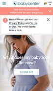 How babycenter.com looks like on a mobile device such as an iPhone.