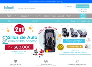 How babyinfanti.cl looks like on a tablet such as an iPad.