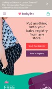How babylist.com looks like on a mobile device such as an iPhone.