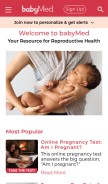 How babymed.com looks like on a mobile device such as an iPhone.