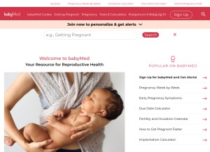 How babymed.com looks like on a tablet such as an iPad.