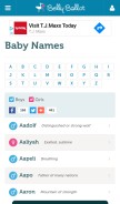 How babynames.net looks like on a mobile device such as an iPhone.