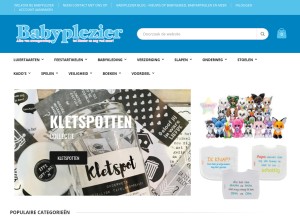 How babyplezier.nl looks like on a tablet such as an iPad.