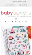 How babysavers.com looks like on a mobile device such as an iPhone.