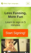 How babysignlanguage.com looks like on a mobile device such as an iPhone.