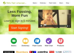 How babysignlanguage.com looks like on a tablet such as an iPad.