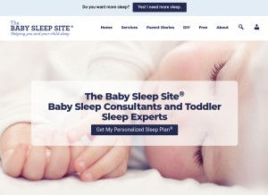How babysleepsite.com looks like on a tablet such as an iPad.