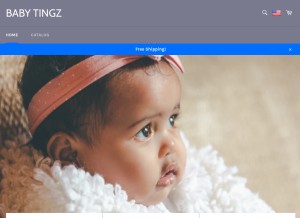 How babytingz.com looks like on a tablet such as an iPad.