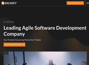 How bacancytechnology.com looks like on a tablet such as an iPad.