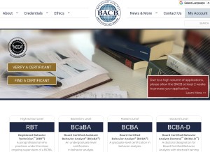 How bacb.com looks like on a tablet such as an iPad.