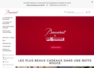 How baccarat.com looks like on a tablet such as an iPad.