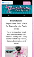 How bachelorettesuperstore.com looks like on a mobile device such as an iPhone.