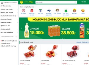 How bachhoaxanh.com looks like on a tablet such as an iPad.