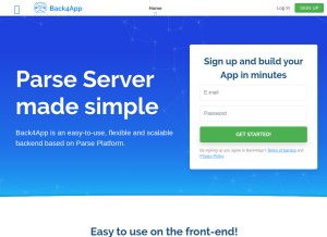 How back4app.com looks like on a tablet such as an iPad.