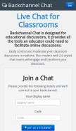 How backchannelchat.com looks like on a mobile device such as an iPhone.