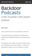 How backdoorpodcasts.com looks like on a mobile device such as an iPhone.