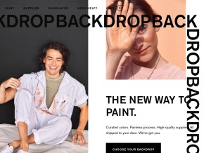 How backdrophome.com looks like on a tablet such as an iPad.