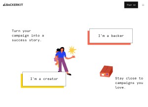 How backerkit.com looks like on a tablet such as an iPad.