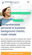 How backgroundchecks.com looks like on a mobile device such as an iPhone.