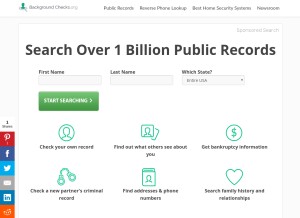 How backgroundchecks.org looks like on a tablet such as an iPad.