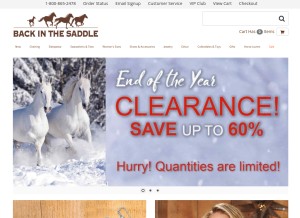 How backinthesaddle.com looks like on a tablet such as an iPad.