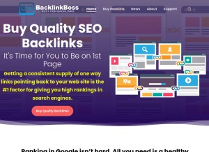 How backlinkboss.com looks like on a tablet such as an iPad.