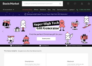 How backmarket.com looks like on a tablet such as an iPad.