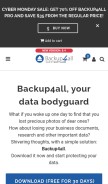 How backup4all.com looks like on a mobile device such as an iPhone.
